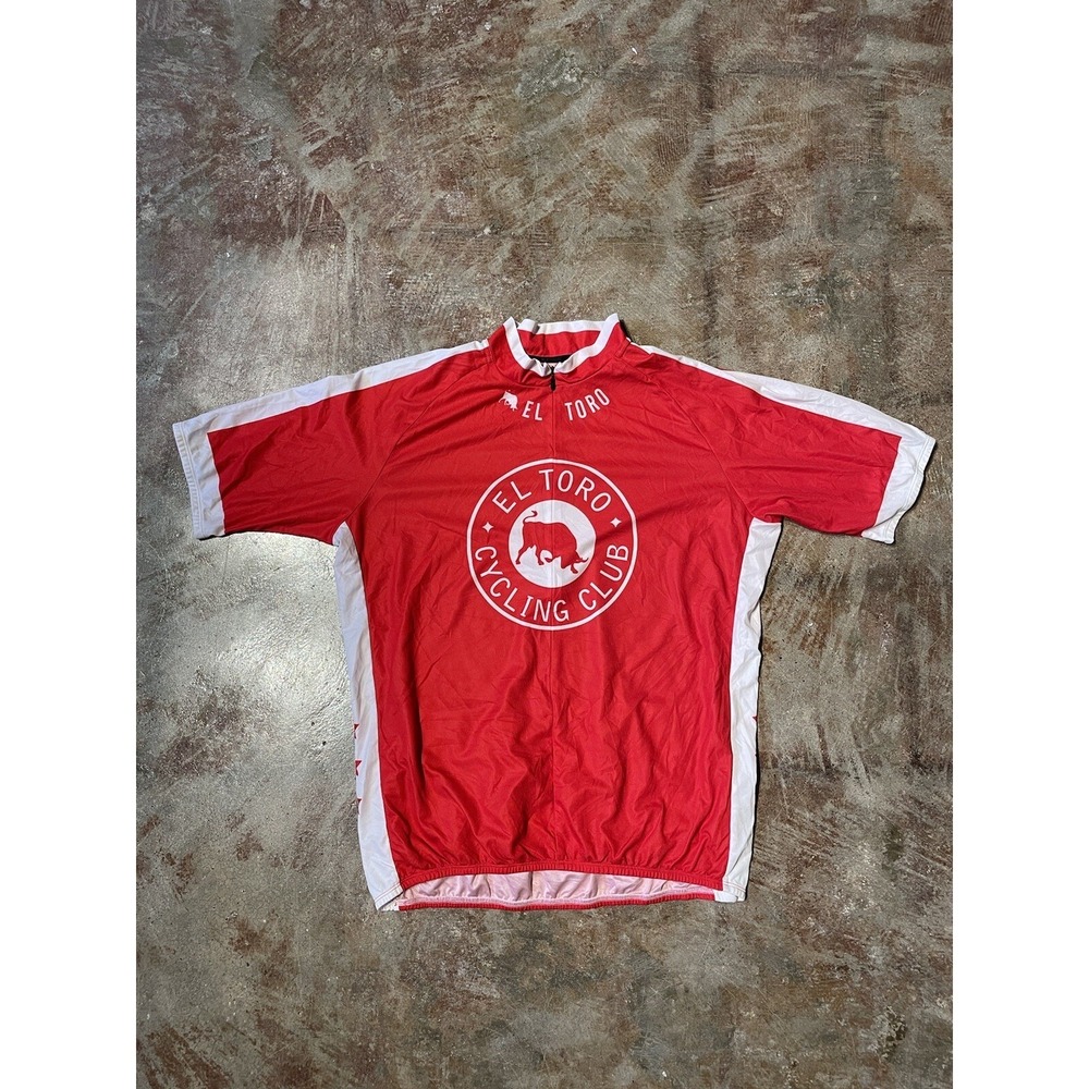 Sugoi Cycling Jersey Red El Toto Cycling Club‎ Full Zip Pockets Sz S/M *